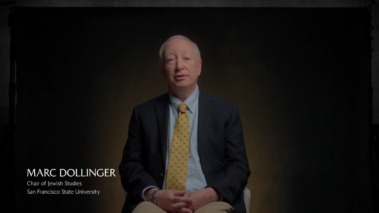 SFSU's Professor Marc Dollinger on set for PBS series Black and Jewish America.